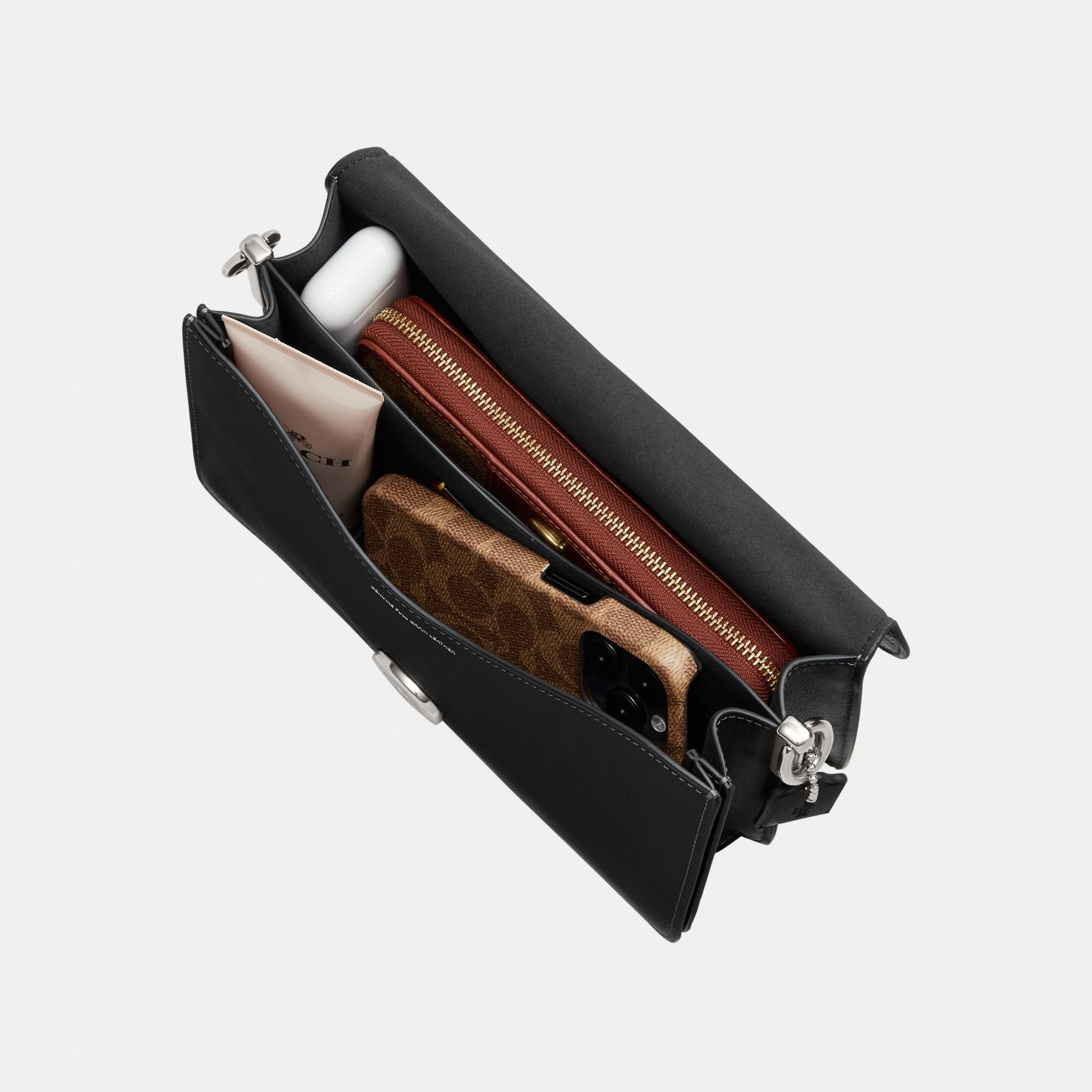 CY919-Chain Tabby Shoulder Bag-Lh/Black