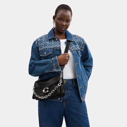 CY919-Chain Tabby Shoulder Bag-Lh/Black