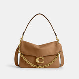 CY920-CHAIN TABBY SHOULDER BAG 30-B4/Honey Brown