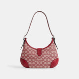 CY931-Hamptons Hobo Bag In Signature Textile Jacquard-LH/Ruby Ivory