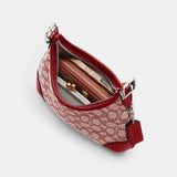 CY931-Hamptons Hobo Bag In Signature Textile Jacquard-LH/Ruby Ivory