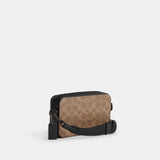 CZ008-Charter Slim Crossbody In Signature Canvas With Coach Graphic-Tan Multi.