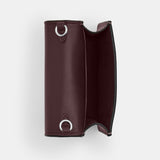 CZ019-Mini Wallet On A Chain With Bow Print-Sv/Merlot Multi