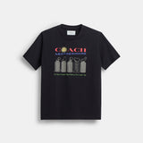 CZ069-Collage Graphic T-Shirt In Organic Cotton-Black