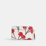 CZ117-Essential Small Zip Around Card Case With Cherry Print-B4/Chalk Multi