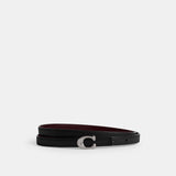 CZ131-Sculpted Signature Buckle Reversible Belt, 13Mm-Lh/Black Merlot