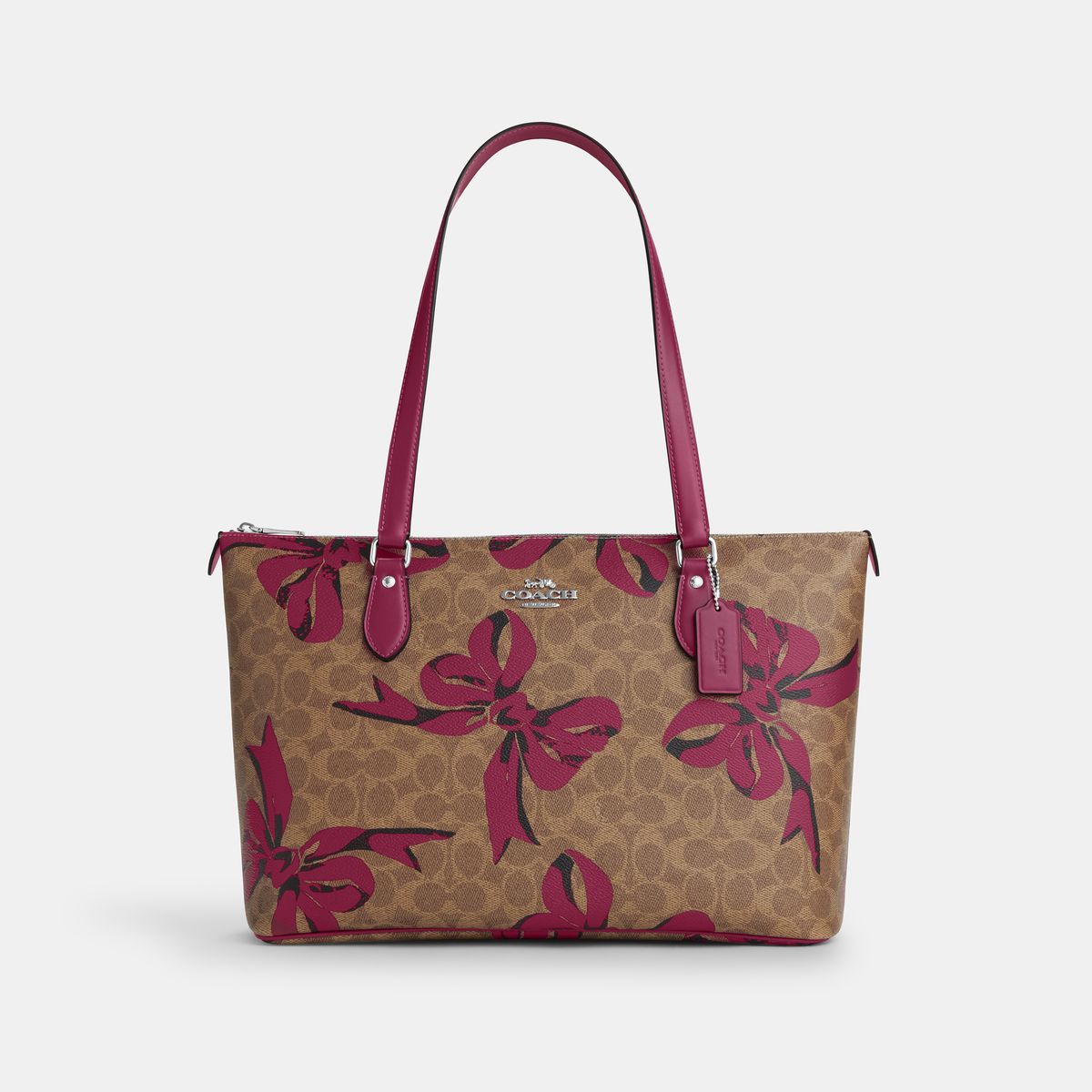 【COACH】通勤通学に使える Gallery Tote Bag Gallery Tote Bag In Signature Canvas With Bow Print