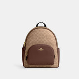 CZ176-Court Backpack In Signature Canvas-Im/Tan/Brown