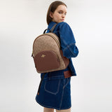 CZ176-Court Backpack In Signature Canvas-Im/Tan/Brown