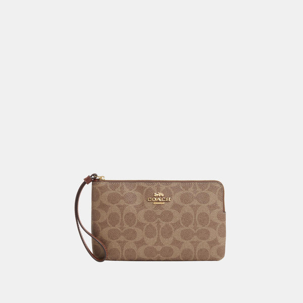 Large Corner Zip in Signature Canvas