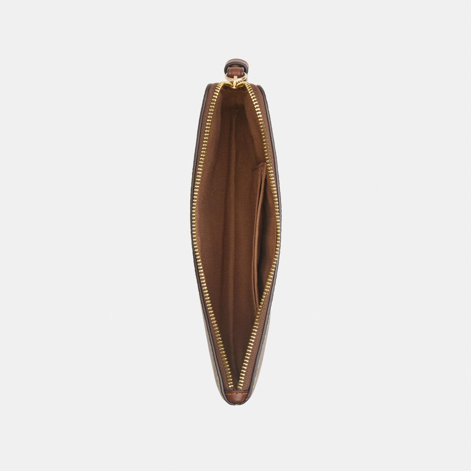 CZ277-Large Corner Zip in Signature Canvas-Im/Tan/Brown