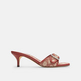 CZ373-Margot Sandal In Signature Textile Jacquard-Ruby.