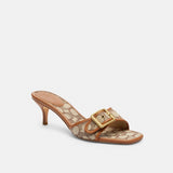 CZ373-Margot Sandal In Signature Textile Jacquard-Cocoa/Burnished Amber