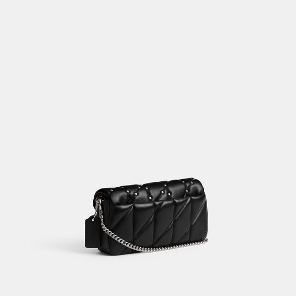 Tabby Crossbody Wristlet With Pillow Quilting And Crystal Rivets