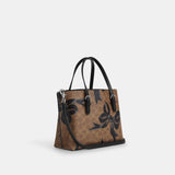 CZ767-Mollie Tote Bag 25 In Signature Canvas With Bow Print-Sv/Tan/Black Multi