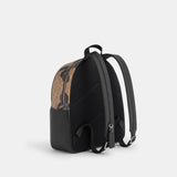 CZ768-Court Backpack In Signature Canvas With Bow Print-Sv/Tan/Black Multi