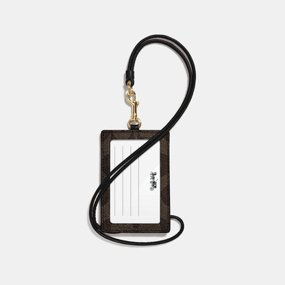 F63274-Id Lanyard In Signature Canvas-Im/Brown Black