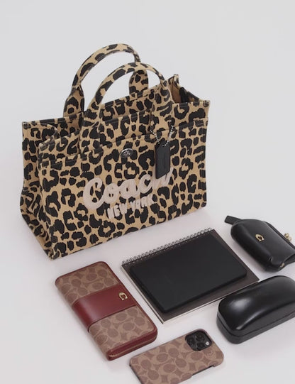 Cargo Tote With Leopard Print