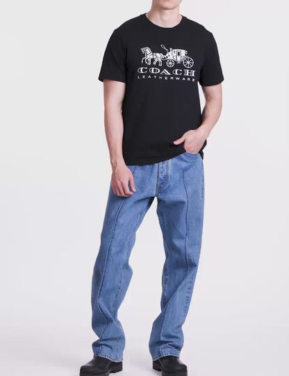 Horse And Carriage T-Shirt In Organic Cotton