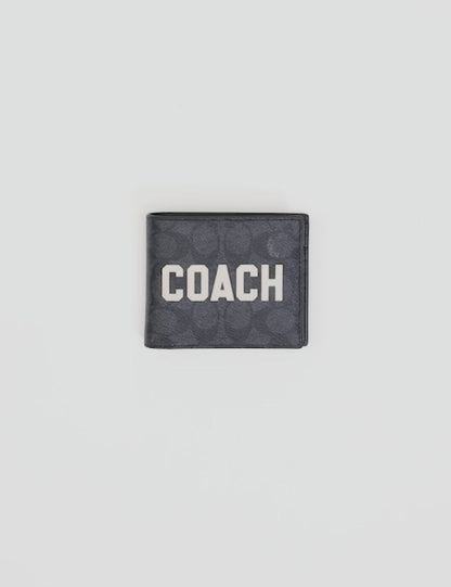3-In-1 Wallet In Signature Canvas With Coach Graphic