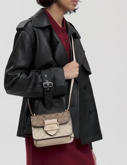 Morgan Square Crossbody In Blocked Signature Canvas