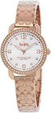 14502767-Delancey Rose Gold Tone Sunray Dial Etched Sprayed C'S Strap Watch-Silver & White
