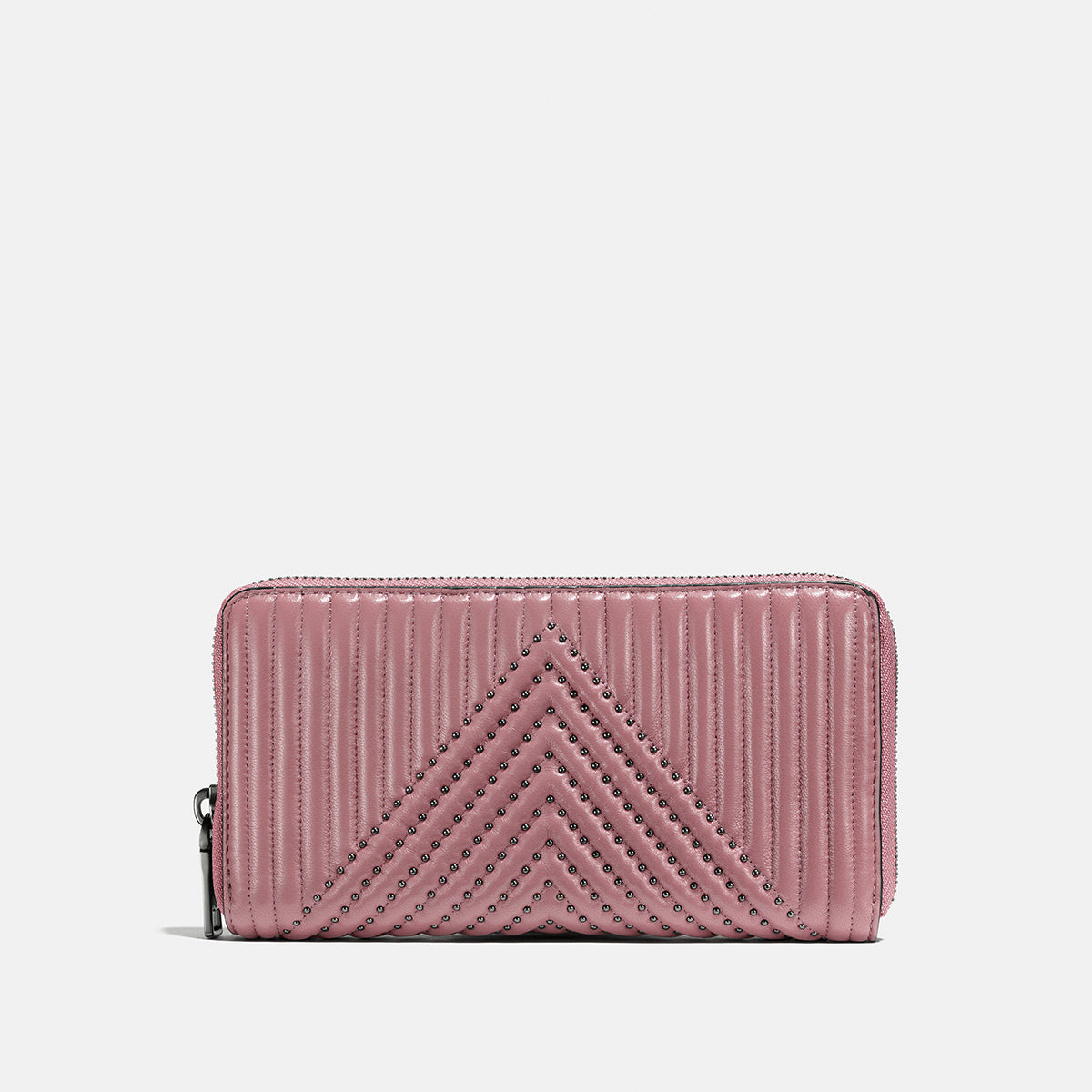 COACH-Accordion Zip Wallet With Quilting Leather and Rivets-22940-bpblk