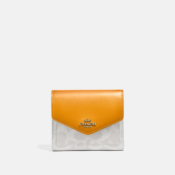 Small Wallet In Colorblock Signature Canvas