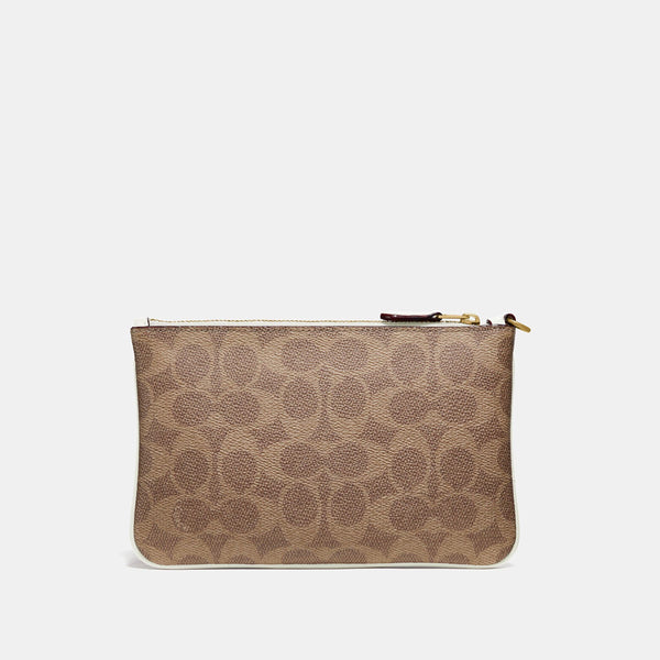 Colorblock Coated Canvas Signature Small Wristlet