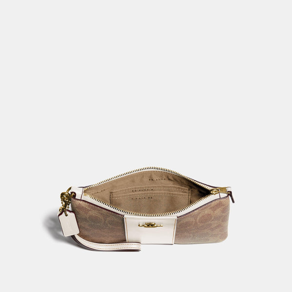 Colorblock Coated Canvas Signature Small Wristlet