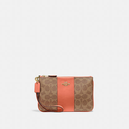 Colorblock Coated Canvas Signature Small Wristlet - COACH Saudi Arabia Official Site
