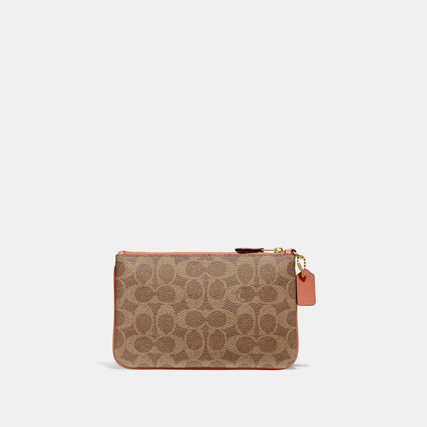 Colorblock Coated Canvas Signature Small Wristlet