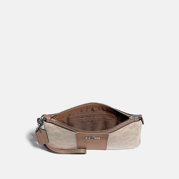 Colorblock Coated Canvas Signature Small Wristlet