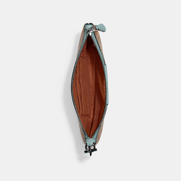 Colorblock Coated Canvas Signature Small Wristlet