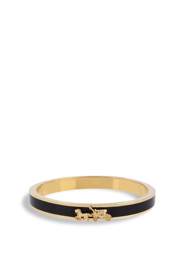 Horse & Carriage Enamel Hinged Bangle Bracelet