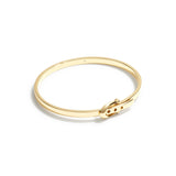 C Buckle Hinged Bangle Bracelet-341898GLD-Shiny Gold