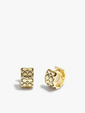 Quilted C Huggie Earrings-341903GLD-Golden Shadow