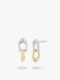 Signature C Double Drop Stud Earrings-351443TWO-Twotone