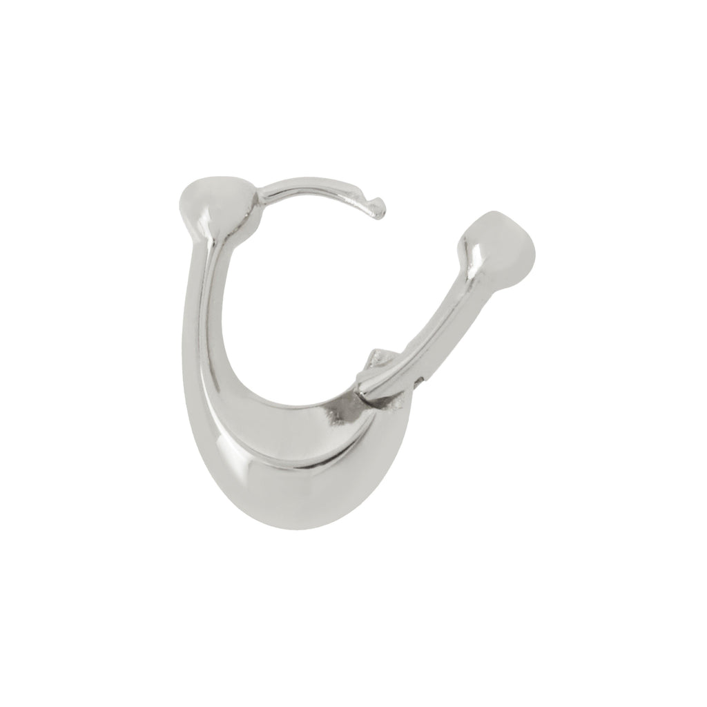 Signature C Huggie Earrings-351447RHO-Rhodium