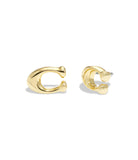 Signature C Stud Earrings-369816GLD-Shiny Gold