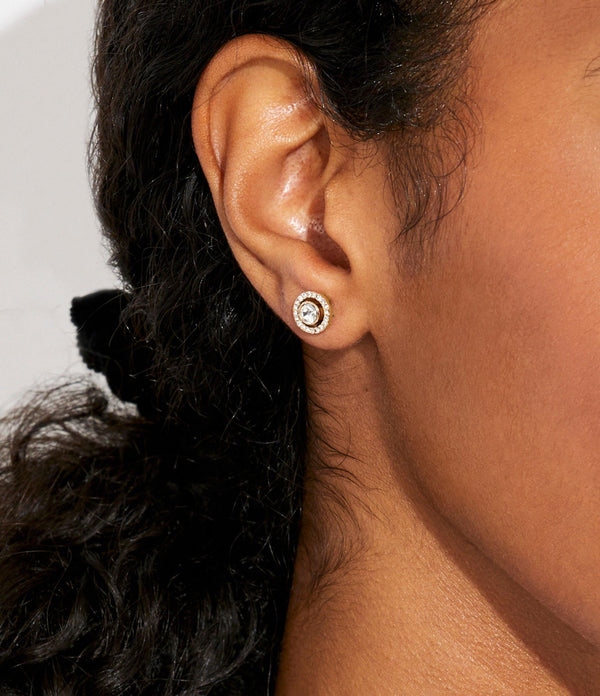 Pave Halo Stud Earrings