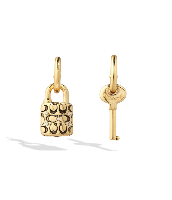 Quilted Padlock Huggie Earrings