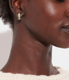 408098gld-signature huggie earrings-black/white