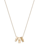 Signature Rondelle Pendant Necklace-408103GLD-White/Gold