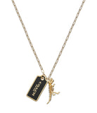 Signature Tag Pendant Necklace-422721GLD-Black/Gold