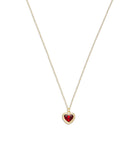 Heart Pendant Necklace-37422735Gld-Red Crystal/Gold
