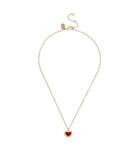 Heart Pendant Necklace-37422735Gld-Red Crystal/Gold