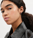 Signature Link Hoop Earrings-426114BLK-Black