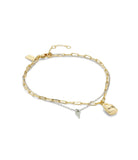 430047two-signature lock & key charm anklet-twotone