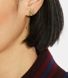 437808two-signature lock & key stud earrings-twotone